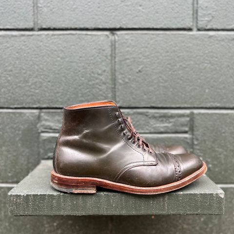 Alden Perforated Cap Toe Boot in Horween Old Bronze Shell Cordovan