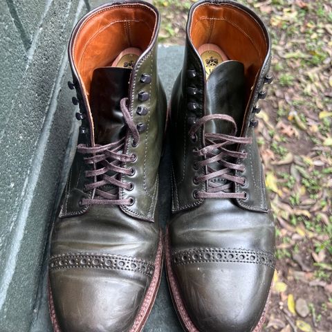 Alden Perforated Cap Toe Boot in Horween Old Bronze Shell Cordovan