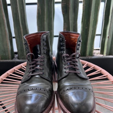 View photo of Alden Perforated Cap Toe Boot in Horween Old Bronze Shell Cordovan