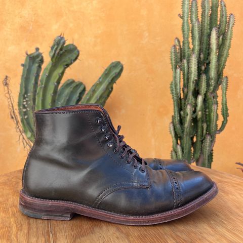 Alden Perforated Cap Toe Boot in Horween Old Bronze Shell Cordovan