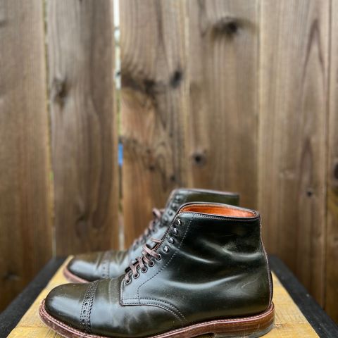 View photo of Alden Perforated Cap Toe Boot in Horween Old Bronze Shell Cordovan