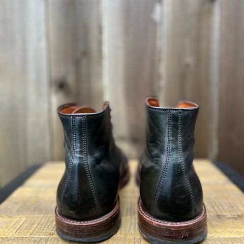 View photo of Alden Perforated Cap Toe Boot in Horween Old Bronze Shell Cordovan