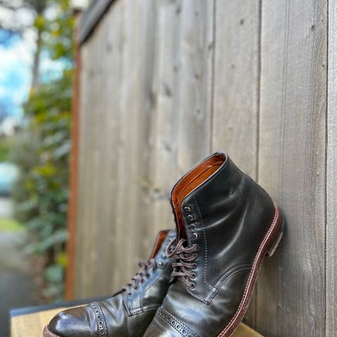 View photo of Alden Perforated Cap Toe Boot in Horween Old Bronze Shell Cordovan