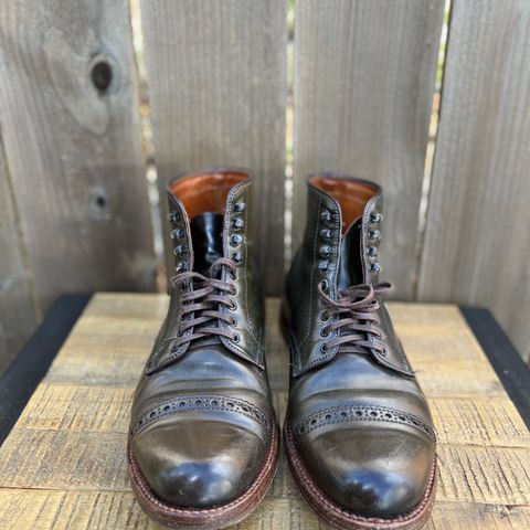 View photo of Alden Perforated Cap Toe Boot in Horween Old Bronze Shell Cordovan