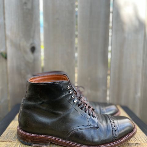 View photo of Alden Perforated Cap Toe Boot in Horween Old Bronze Shell Cordovan