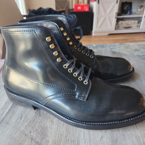 Alden Plain Toe Boot in Horween Black Shell Cordovan
