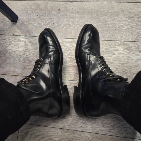 Alden Plain Toe Boot in Horween Black Shell Cordovan