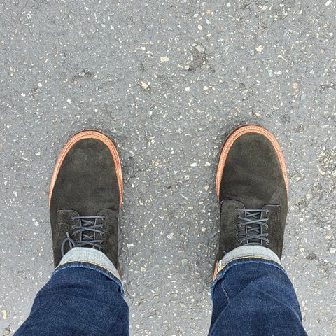 Alden Plain Toe Boot in Horween Earth Reverse Chamois