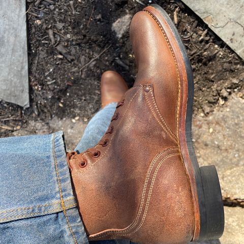 View photo of Boston Shoe Co. M-1943 "Double Buckle" Service Boots in Combination Tan