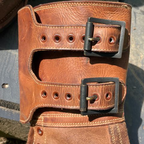 View photo of Boston Shoe Co. M-1943 "Double Buckle" Service Boots in Combination Tan