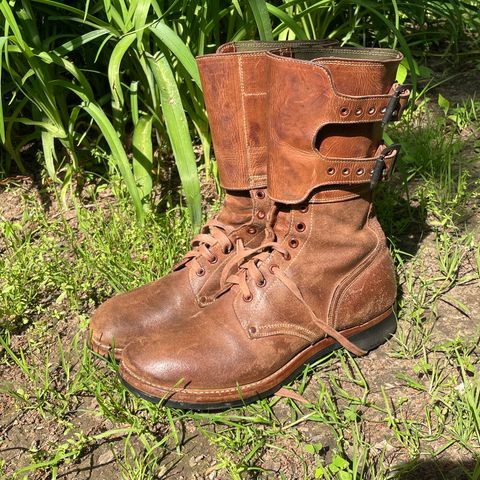 View photo of Boston Shoe Co. M-1943 "Double Buckle" Service Boots in Combination Tan