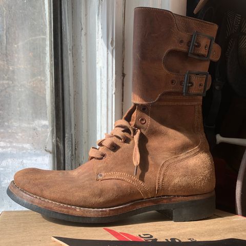 View photo of Boston Shoe Co. M-1943 "Double Buckle" Service Boots in Combination Tan