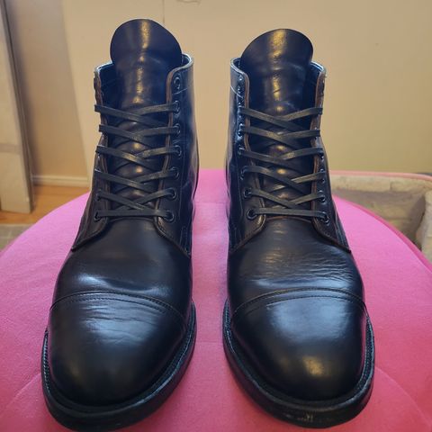 View photo of Viberg Service Boot in Shinki Black Latigo Teacore Horsehide