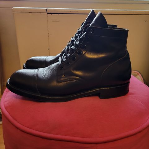 View photo of Viberg Service Boot in Shinki Black Latigo Teacore Horsehide