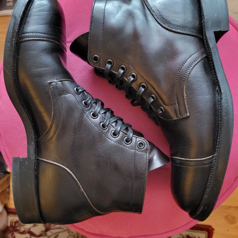 View photo of Viberg Service Boot in Shinki Black Latigo Teacore Horsehide