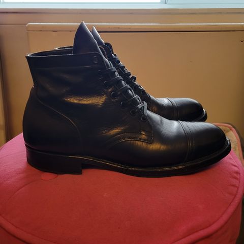 View photo of Viberg Service Boot in Shinki Black Latigo Teacore Horsehide