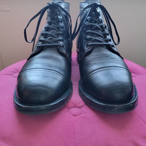 View photo of Viberg Service Boot in Shinki Black Latigo Teacore Horsehide