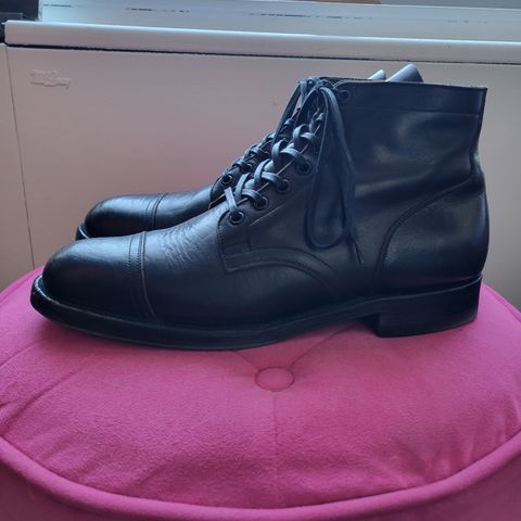 View photo of Viberg Service Boot in Shinki Black Latigo Teacore Horsehide