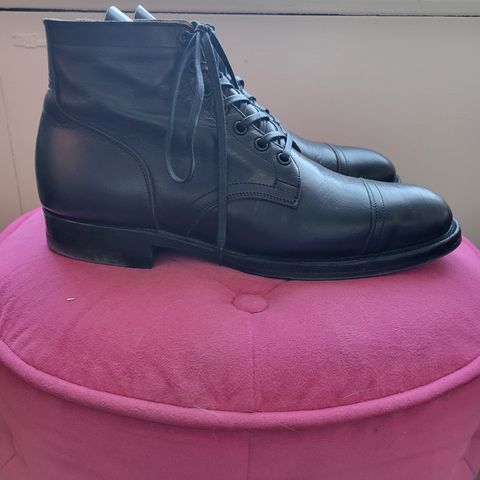 View photo of Viberg Service Boot in Shinki Black Latigo Teacore Horsehide