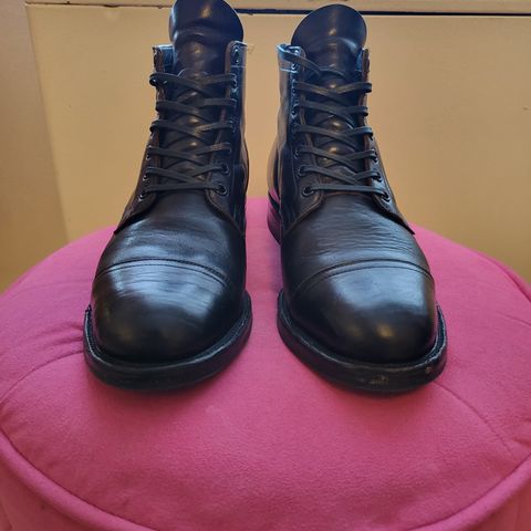 View photo of Viberg Service Boot in Shinki Black Latigo Teacore Horsehide