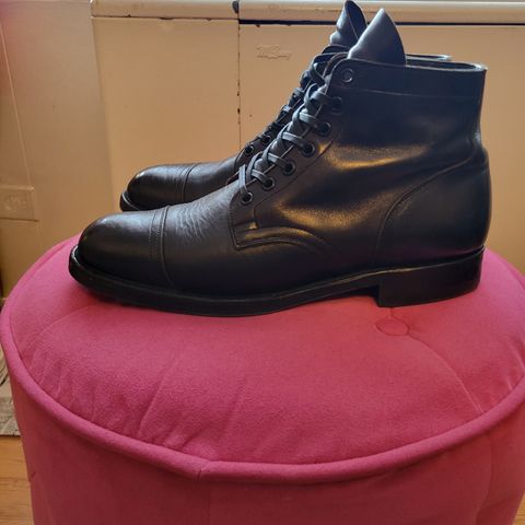 View photo of Viberg Service Boot in Shinki Black Latigo Teacore Horsehide