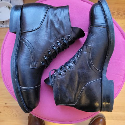 View photo of Viberg Service Boot in Shinki Black Latigo Teacore Horsehide