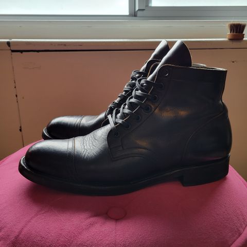 View photo of Viberg Service Boot in Shinki Black Latigo Teacore Horsehide