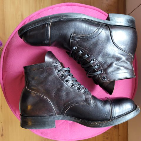 View photo of Viberg Service Boot in Shinki Black Latigo Teacore Horsehide