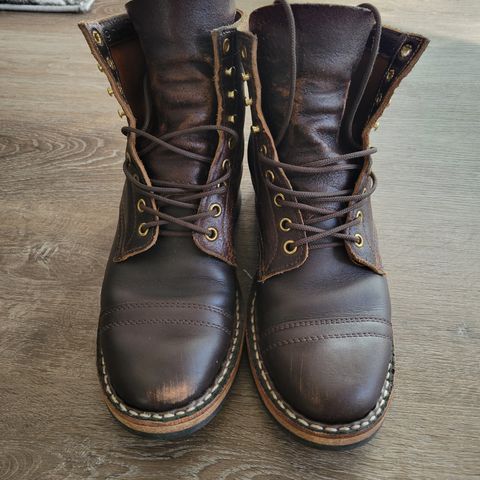 View photo of White's MP-M1TC in Seidel Brown Dress & Horween Dark Brown Waxed Flesh