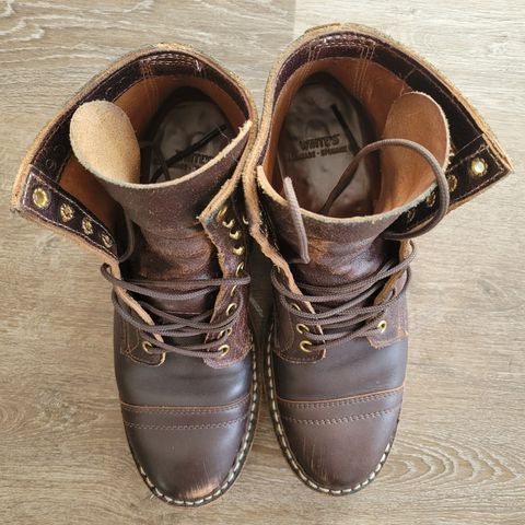 View photo of White's MP-M1TC in Seidel Brown Dress & Horween Dark Brown Waxed Flesh