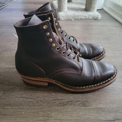 View photo of White's MP-M1TC in Seidel Brown Dress & Horween Dark Brown Waxed Flesh