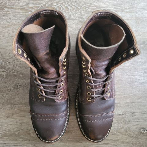 View photo of White's MP-M1TC in Seidel Brown Dress & Horween Dark Brown Waxed Flesh