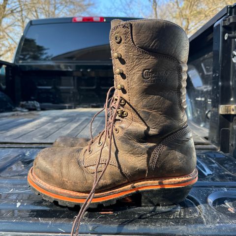 View photo of Chippewa Thunderstruck 10" Logger in Brunette Waterproof Full Grain