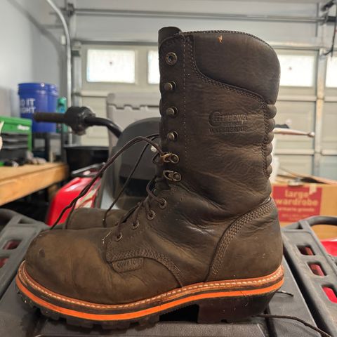 View photo of Chippewa Thunderstruck 10" Logger in Brunette Waterproof Full Grain