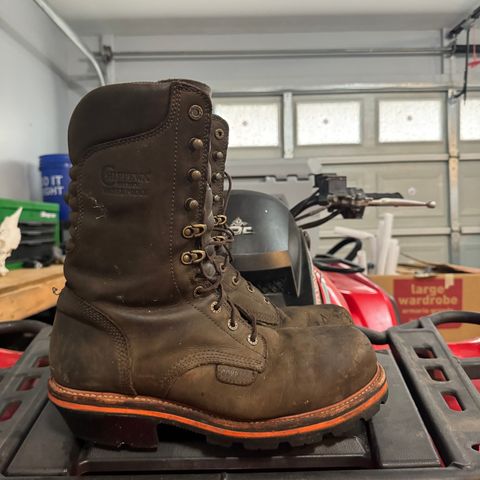 View photo of Chippewa Thunderstruck 10" Logger in Brunette Waterproof Full Grain