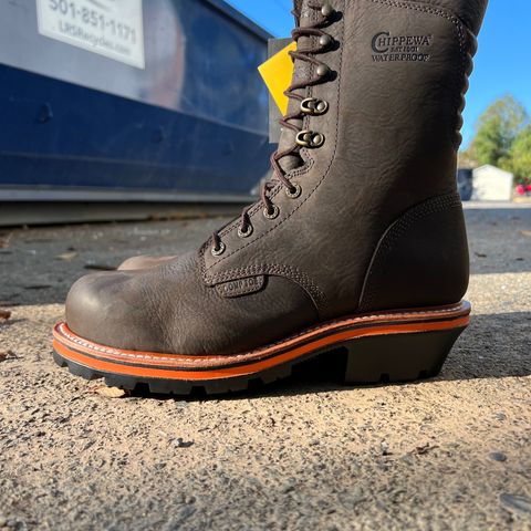 Chippewa Thunderstruck 10" Logger in Brunette Waterproof Full Grain