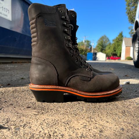 Chippewa Thunderstruck 10" Logger in Brunette Waterproof Full Grain