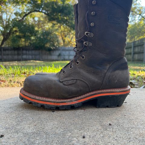 Chippewa Thunderstruck 10" Logger in Brunette Waterproof Full Grain