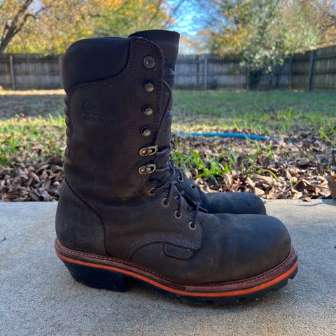 View photo of Chippewa Thunderstruck 10" Logger in Brunette Waterproof Full Grain