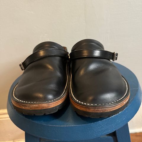 Zerrows Sabot Sandal in Horween Black Chromexcel