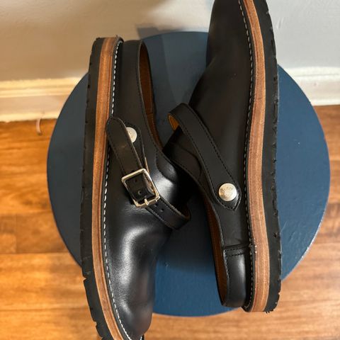 Zerrows Sabot Sandal in Horween Black Chromexcel