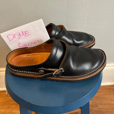 Zerrows Sabot Sandal in Horween Black Chromexcel