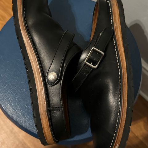 Zerrows Sabot Sandal in Horween Black Chromexcel