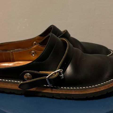 Zerrows Sabot Sandal in Horween Black Chromexcel