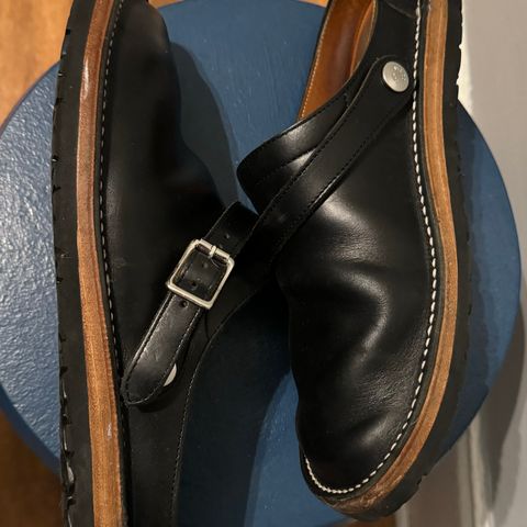 Zerrows Sabot Sandal in Horween Black Chromexcel