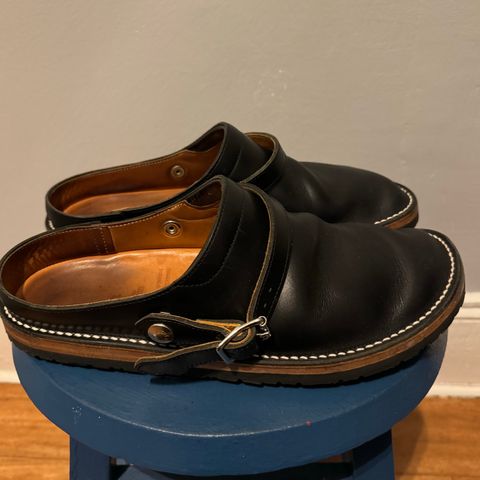 Zerrows Sabot Sandal in Horween Black Chromexcel