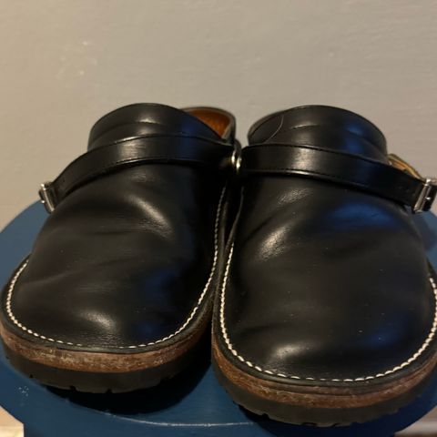 Zerrows Sabot Sandal in Horween Black Chromexcel
