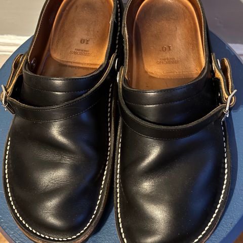 Zerrows Sabot Sandal in Horween Black Chromexcel