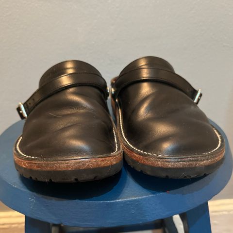 Zerrows Sabot Sandal in Horween Black Chromexcel