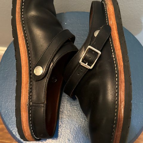 Zerrows Sabot Sandal in Horween Black Chromexcel